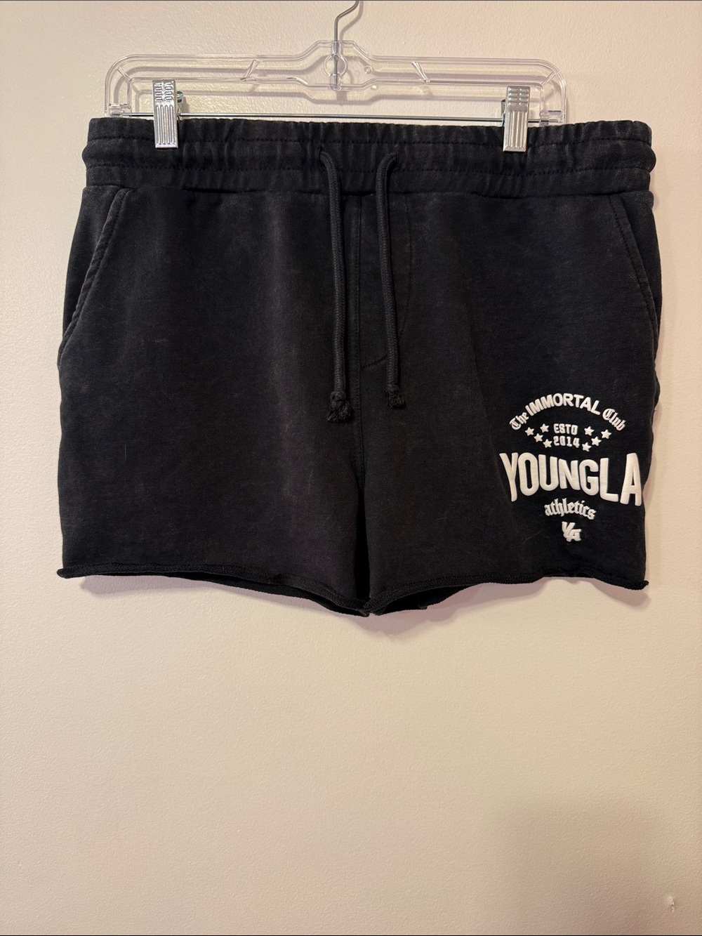 YOUNGLA Black Sweat Shorts Men’s XL Immortal Club Athletic Lounge Gym Shorts